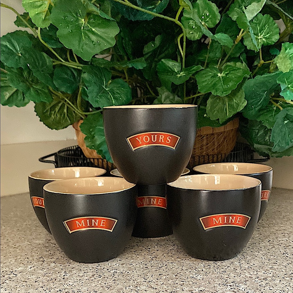 Vintage Set of 6 “MINE & YOURS” Baileys Irish Cream Cocktail/Dessert Bowls